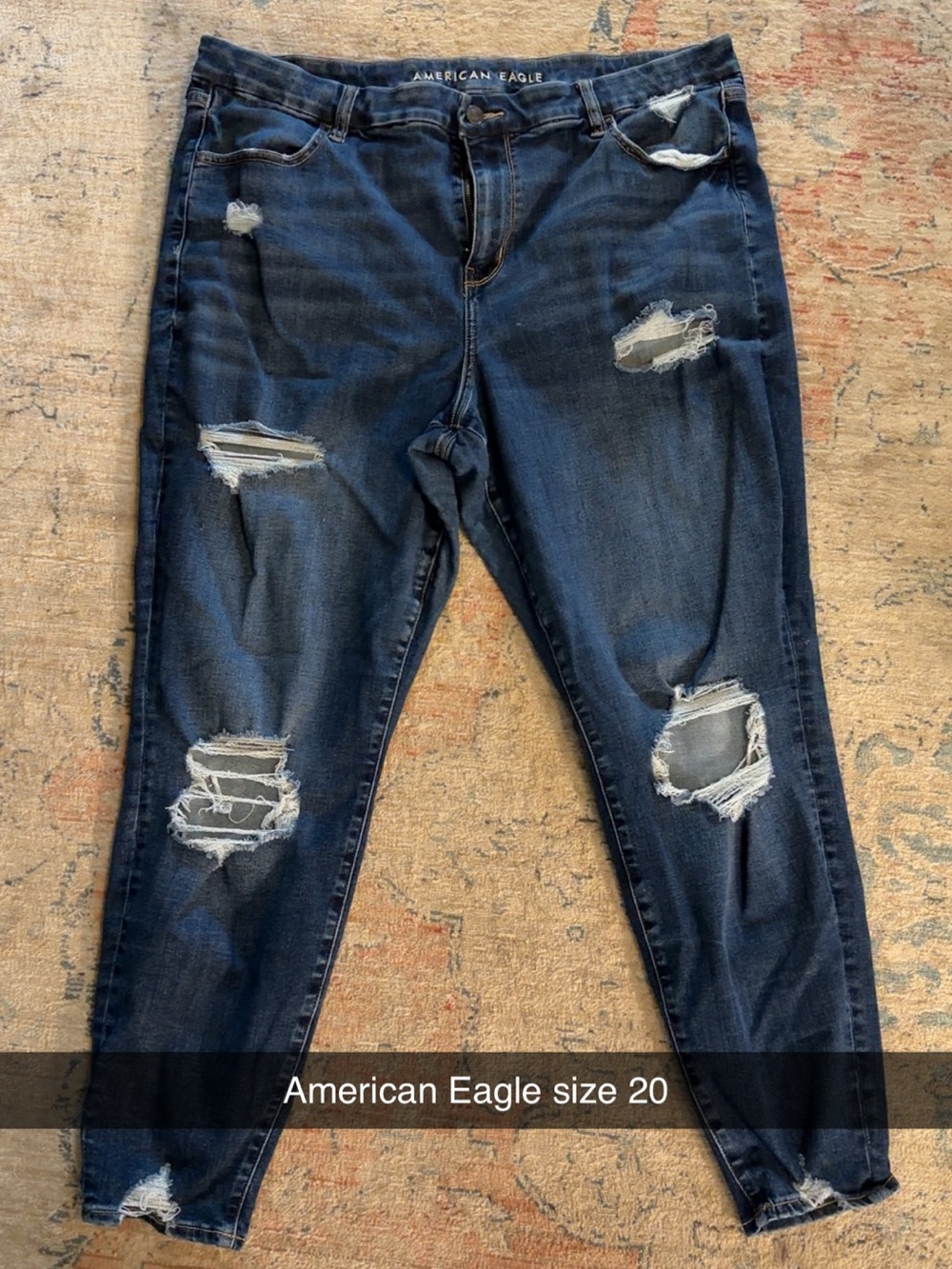 American Eagle Outfitters Ripped Dark Blue Skinny Jeans